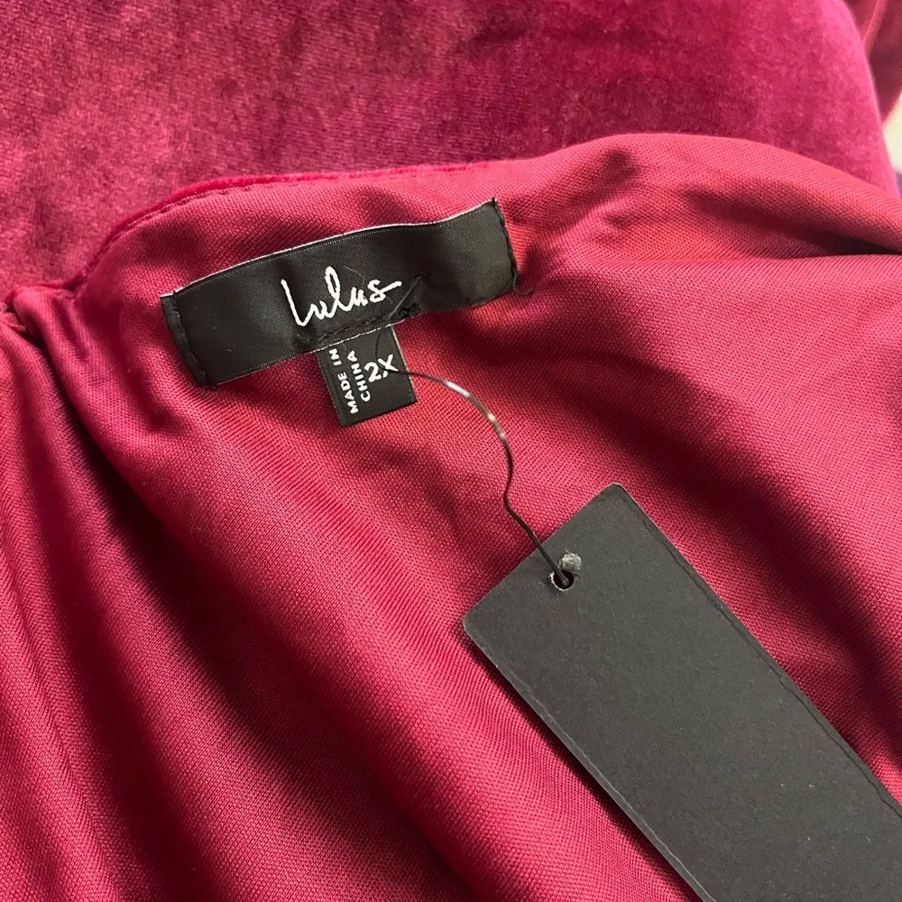 Beautiful Evenings Wine Red Velvet Twist-Front Maxi Dress - Picture 9 of 12